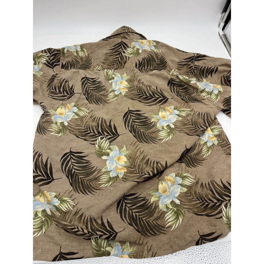 Tommy Bahama Silk Shirt Mens L Hawaiian Floral Palm Print Button Up - Picture 4 of 4